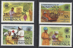 Dominica # 796-9 Mint, Commonwealth Day 1983, Issued 1983