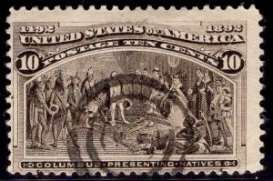 US Stamp #237 10c Columbian USED SCV $8.00