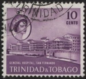 Trinidad & Tobago 94 (used) 10c Gen. Hospital, Sab Fernando, lt pur (1960)