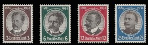 Germany #432-435 Cat$145, 1934 Lost Colonies, set of four, never hinged