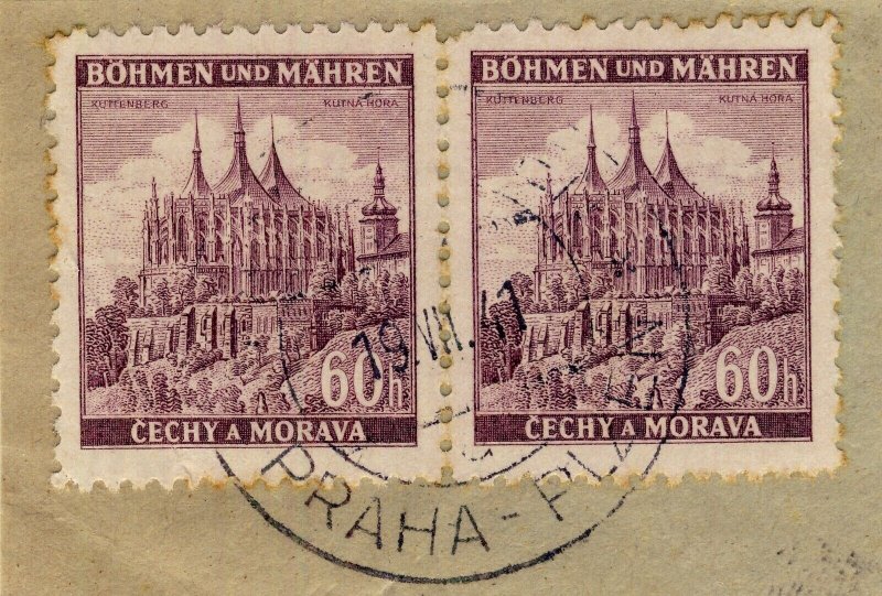 BÖHMEN u. MAHREN - 1941  PRAG-PILSEN / PRAHA-PLZEN  TPO n°82a CDS on Mi.27