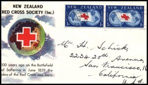 New Zealand B56 Red Cross Pen FDC