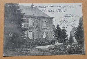 WWI German Feldpost Postcard Occupied France to Lt Wentacke from Son Officer