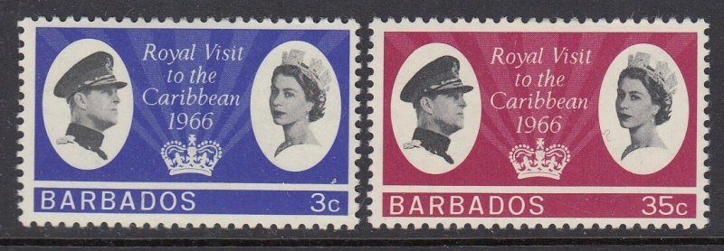 Barbados 285-6 Royal Visit mint