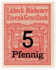 (I.B) Germany Railway : Lubeck-Buchener Eisenbahn 5pf