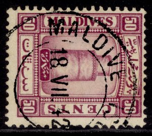 MALDIVE ISLANDS GV SG19B, 50c purple, USED. Cat £28.