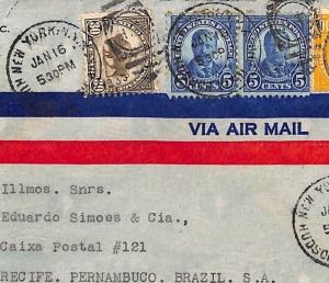 USA AVIATION Attractive Usage 30c BUFFALO Issue Franking Cover Brazil 1935 GL159