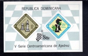 DOMINICAN REPUBLIC #C152a 1967 CHESS CHANPIONSHIP MINT VF NH O.G S/S2 IMPERF