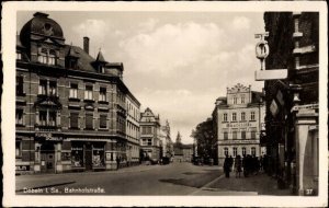 Pre WW-2 Germany PC Döbeln in Central Saxony, Bahnhofstrasse, Kurbad Döbeln.