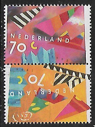 Netherlands - # 824a - Greetings - Tete-bêche pair - used....(P25)