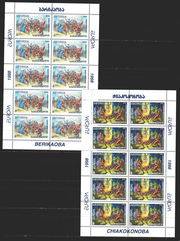 Georgia. 1998. ml 296-97. Folk customs, horse, europe. MNH.