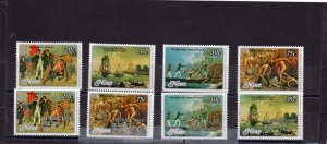 NIUE 1979 PAINTINGS/JAMES COOK 2 SETS OF 4 STAMPS MNH 