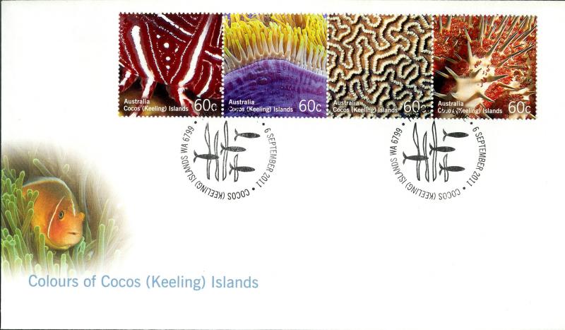 COCOS ISLAND SET OF 3 FDC  #360a-t BIN $10.00