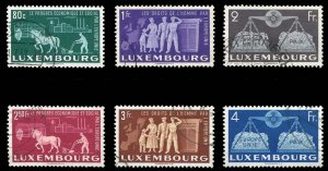 Luxembourg #272-277 Cat$100, 1951 United Europe, set of six, used