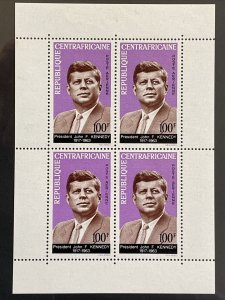 1964 Central African Republic C24a MNH John F Kennedy Souvenir Sheet