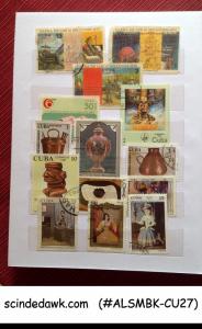 COLOURFUL COLLECTION OF CUBA STAMPS IN SMALL STOCK BOOK - 360 USED STAMPS