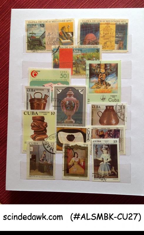 COLOURFUL COLLECTION OF CUBA STAMPS IN SMALL STOCK BOOK - 360 USED STAMPS