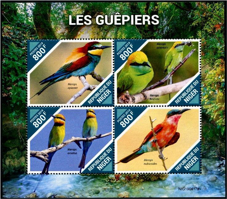 2020 Niger Bee Eater Birds MS4 (Scott NA) MNH