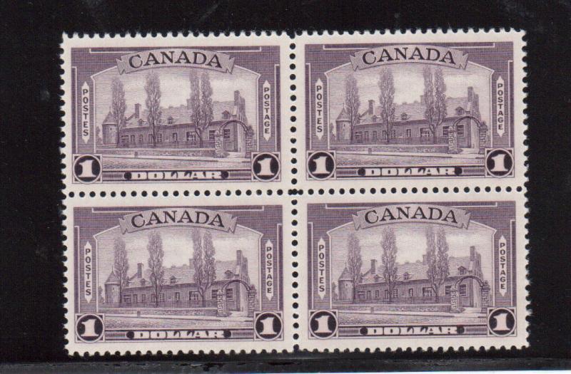 Canada #249i Very Fine Never Hinged Block On Analine Violet Paper