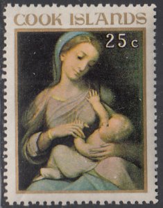 Cook Islands 1967 MH Sc #232 25c Madonna and Child da Correggio Christmas 