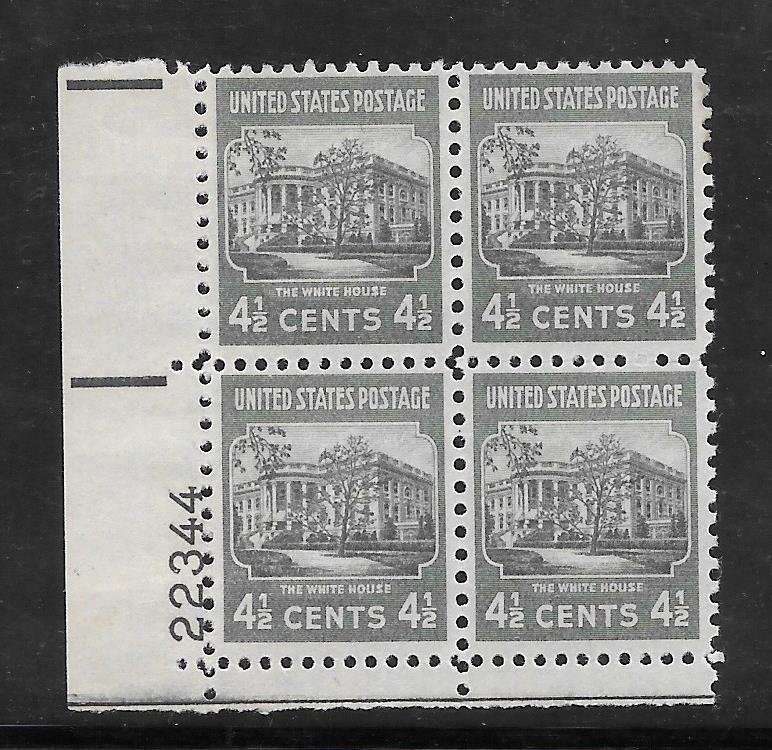 #809 MNH Plate Block