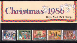 Great Britain 1986 Christmas Complete MNH Set in Presentation Pack SC 1162-1167