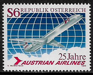 Austria #1236 MNH Stamp - Austrian Airlines - 40% Cat.