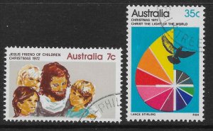 AUSTRALIA SG530/1 1972 CHRISTMAS SET USED