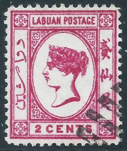 Labuan, Sc #33, 2c Used