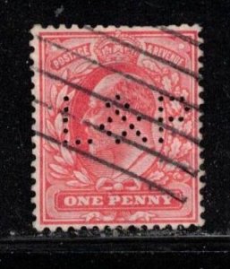 GREAT BRITAIN Scott # 128 Used - KEVII With L&P Perfin