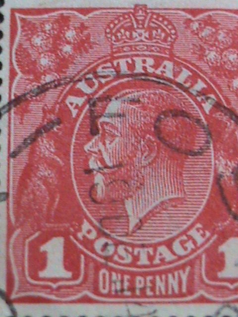 ​AUSTRALIA-1914 SC#21 OVER 100 YEARS OLD-KING GEORGE V-1 P USED-VERY FINE