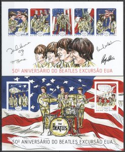 Dz0104 ! Imperf 2014 Guinea-Bissau The Beatles Usa Tour Music #7137-1+Bl1249 Mnh