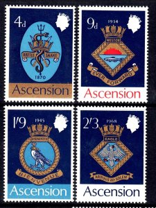 Ascension 1969 Royal Navy Crests Complete Mint MNH Set SG 121-124