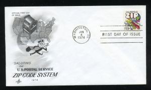US 1511 Mail Transport - ZIP code UA ArtCraft FDC