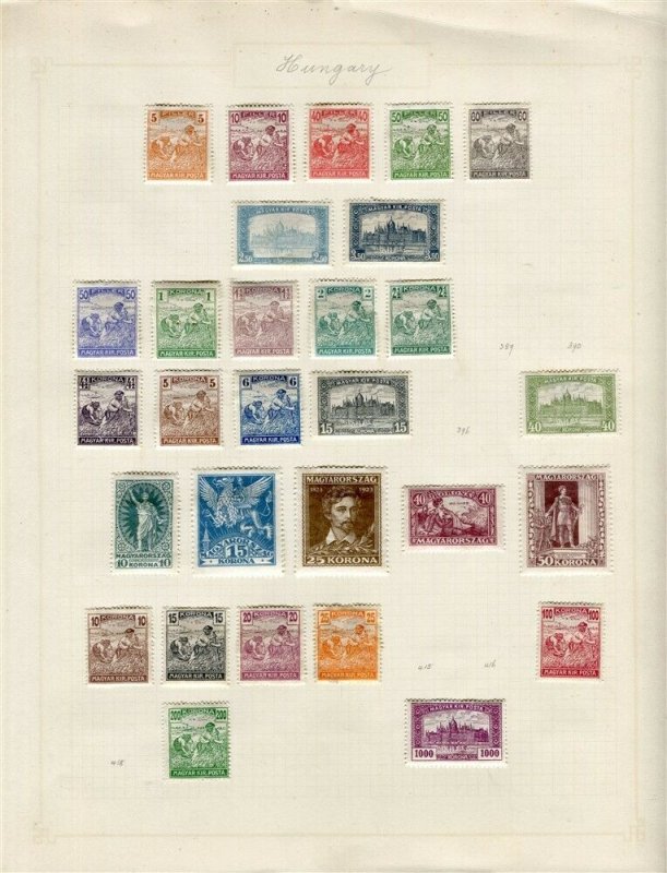 HUNGARY; Early 1900s-20s issues useful mint and used range on album page