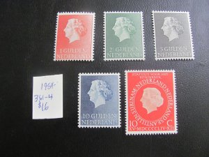 NETHERLANDS 1954 MNH SC 361-365 SET  VF/XF $16 (179)