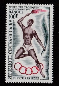 Central Africa # C9, Runner with Torch, Mint NH, 1/2 Cat.