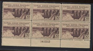 Canal Zone 135 Mint Plate Block of 6 Stamps BZ1725