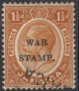 Jamaica MR8 (used) 1½p George V, orange (1917)