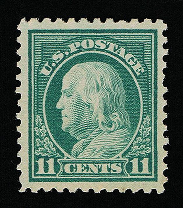 GENUINE SCOTT #511 VF MINT OG NH 1917 LIGHT GREEN PERF-11 UNWMK FLAT PLATE #7387