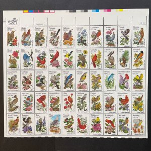 1982 sheet, State Birds & Flowers Sc# 1953A-2002A