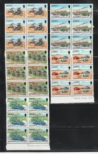 Jersey 231-235 Blocks Of 6 Set MNH Motorcycles And Cars (D)