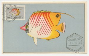 Maximum card Mozambique 1952 Coral fish