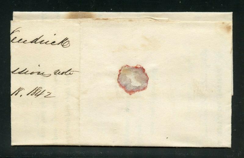 UNITED STATES 1842 LEBANON NH  STAMPLESS  COVER WHICH IS A PRINTED NOTARY NOTICE