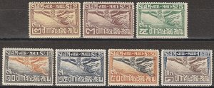 EDSROOM-17073 Thailand C1-4, C6-8 MNH 1925 Part Set Airmail CV$188