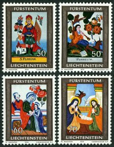 Liechtenstein 560-563,hinged.Michel 616-619. Christmas-1974,Saints,Nativity.