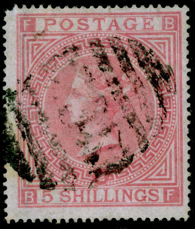 SG127, 5s pale rose plate 2, FINE USED. Cat £1500. BF