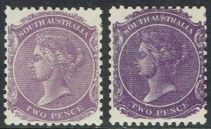 SOUTH AUSTRALIA 1905 QV 2D BOTH SHADES WMK CROWN/A