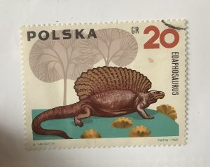 Poland 1965 Scott  1307 CTO - 20g, Dinosaurs, Edaphosaurus