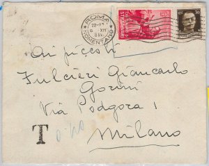 43220 - ITALY - POSTAL HISTORY - TAXED COVER Cup Mark - MUSIC: STRADIVARIUS-